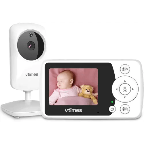 Baby Monitor with Camera and Audio, 2.4" LCD Screen Video Baby Monitor No WiFi Night Vision, Portable Baby Camera Monitor VOX Pan-Tilt-Zoom Alarm and 1000ft, Ideal for Baby/Elderly/Pet