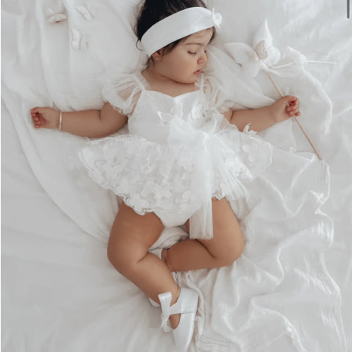 White Baby Girl Tulle Hair Accessories – Arabella & Rose