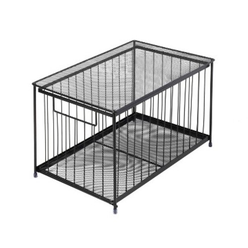 Large Stackable Slide Out Drawer Black - Brightroom™: Iron & Plastic, Rust-Resistant, No Assembly Required