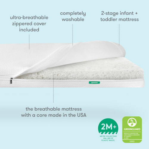 Essential Breathable Standard Size Crib Mattress - White