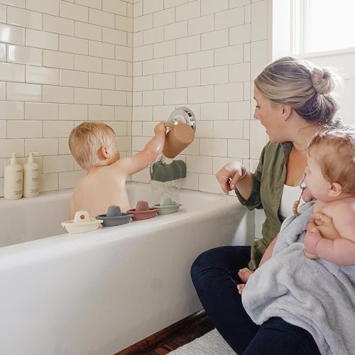 mushie Baby Bath Rinse Cup | 100% Food Grade Silicone | Wash Rinser Cup For Kids (Shifting Sand)