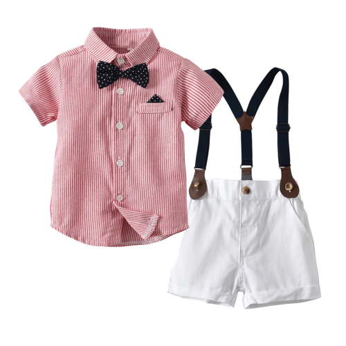Fesfesfes Infant Baby Boys Gentleman Bow Tie T-Shirt Tops+Shorts Overalls Clothes Outfits