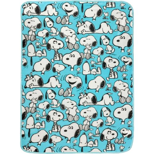Snoopy Multi Pose Expression 45" x 60" Fleece Throw, Soft and Cozy Blanket, 180 GSM