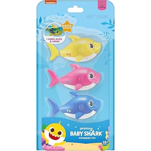Robo Alive Junior Baby Shark New Silicon Fins Version Swimming Mini Baby Shark (3 Pack) by ZURU