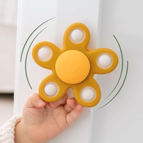 Haakaa Flower Suction Cup Spinner Bath Toy–Spinner Toys for Babies, Baby & Toddler Bath Toys, Sensory Toys for Toddlers 1-3