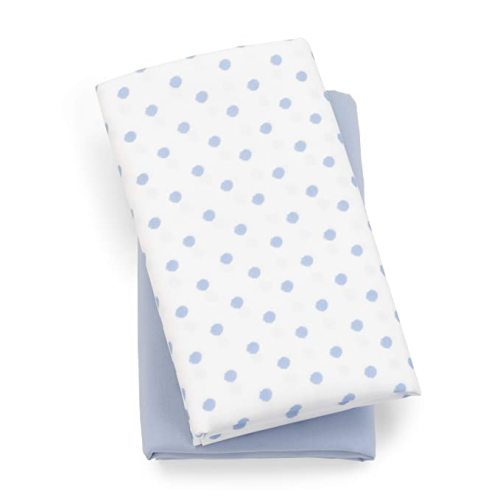 Chicco Lullaby Playard Sheets - Blue Dot 2-Pack | Blue/White