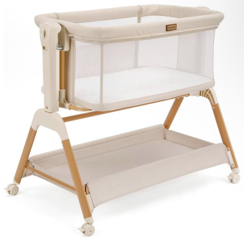 Ezebaby Baby Bassinet Bedside Sleeper: 3-in-1 Rocking Bassinet for Baby - Breathable Full-Mesh Crib with Mattress | 6 Height Adjustable | Portable Crib with Lockable Wheels for Newborns