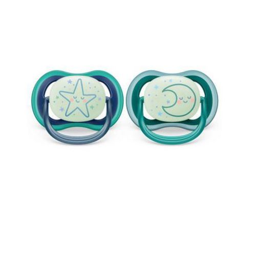 Philips Avent Ultra Air Pacifier 6-18m, sleeping star / sleeping moon, nighttime, 2 pack SCF376/13, Avent Ultra Air Pacifier 6-18m nighttime 2pk