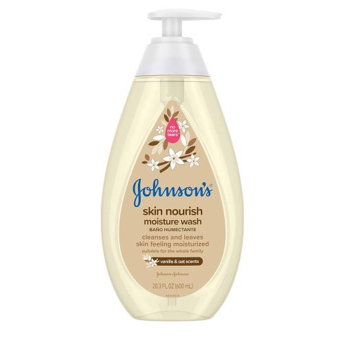 Johnson's Skin Nourishing Moisture Baby Body Wash With Vanilla & Oat Scents, Hypoallergenic & Tear Free Baby Bath Wash, Paraben-, Dye-, Sulfate & Phthalate-Free, 20.3 fl. oz