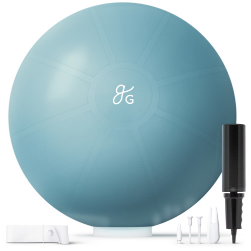 Greater Goods Professional Exercise Ball; Yoga Ball for Working Out, Balance, Stability, and Pregnancy; Designed in St. Louis, 65cm (Deep Sky Blue)