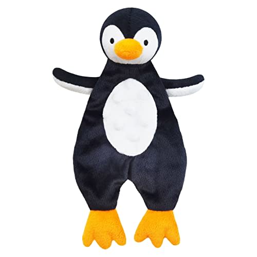 Doindute Baby Black Penguin Soft Stuffed Animal Security Blanket, Plush Penguin Character Lovey Blanket, Baby Shower/Nursery Gift, Newborn Infant Toddler Snuggle Blankie for Boys Girls, 10 Inches