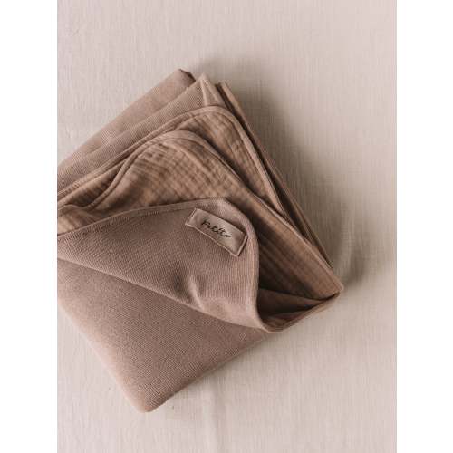 Knit + Muslin Blanket / dark beige