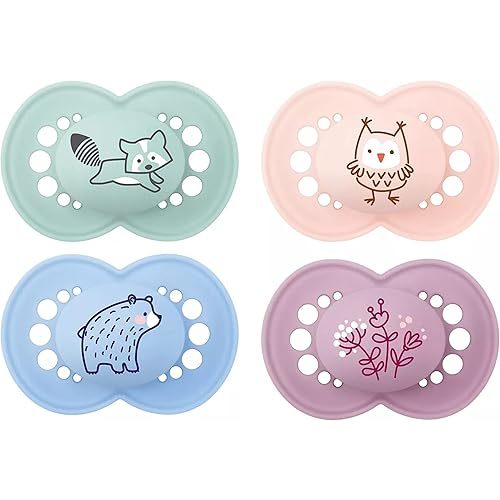 MAM Original Matte Baby Pacifier, Nipple Shape Helps Promote Healthy Oral Development, 4 Pack, Unisex, 16+ Months