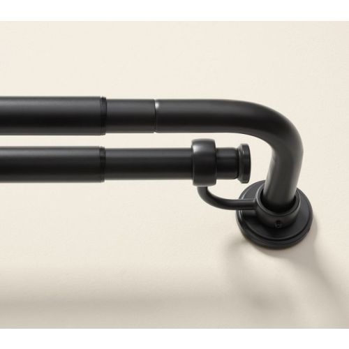Hidden Connection Room Darkening Double Curtain Rod (1")