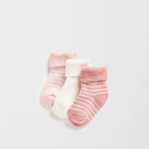 Baby Unisex 3 Pack Turnover Socks - Pink | Target Australia