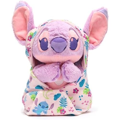 Disney Store Official Angel Plush with Blanket Pouch - Disney Babies Plushy in Baby Swaddle - Kids Toy for Those who Love Plush Figure Toys, Cute Plushies, & Baby Stuffed Animals - Small - 12"