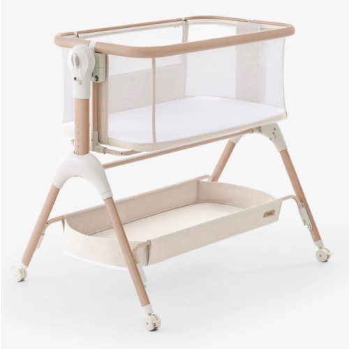 HARPPA Cuddly Signature | 3-in-1 Rocking Baby Bassinet & Bedside Sleeper with Anti-Reflux Mattress for Newborns | Attaches to Bed, Adjustable Height, Tool-Free Setup, Portable Wheels, CPSC Certified, Gentle Rocking Motion | Ideal for Infants, Safe Co-Slee