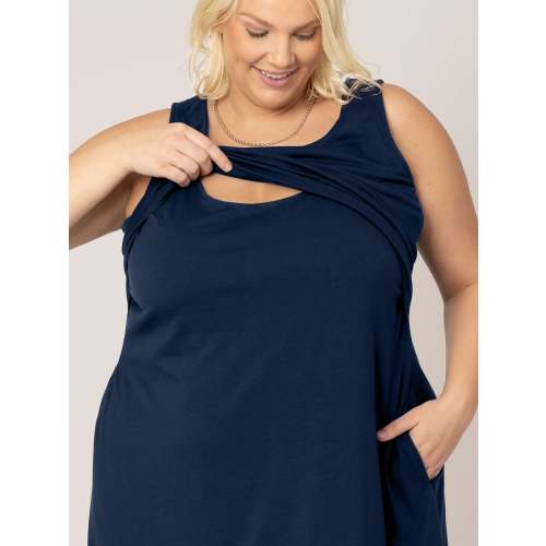 Penelope Crossover Nursing Dress | Navy