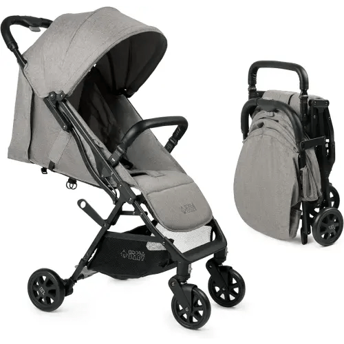 Lightweight Travel Stroller for Baby & Toddlers - Easy Fold & Compact Stroller with Canopy, Storage Basket, Multi-Position Recline & Convenient One-Hand Fold (Grey)