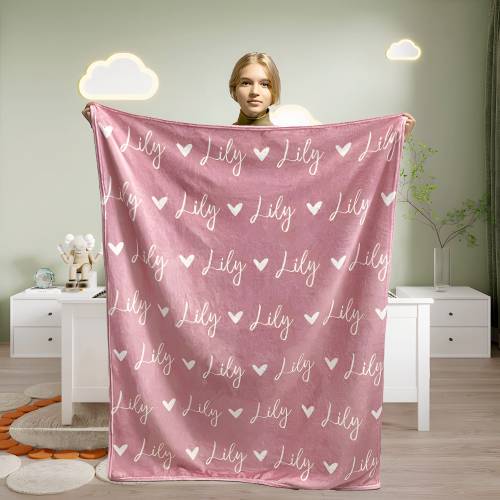 Personalized Girl Name Blanket, Custom Baby Blanket, Newborn Blanket, Girl Blanket Gift, Baby Blanket, Kids Blanket, Christmas Present Gift