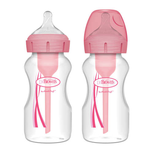 Dr. Brown's Wide-Neck Pink: 9oz/2pk