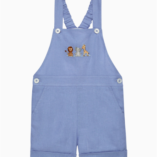 Baby Atticus Bib Shorts in French Blue | Trotters London – Trotters Childrenswear USA