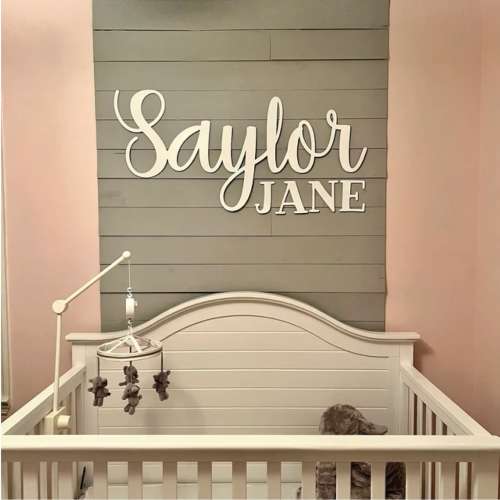 Baby girl Wooden Name Sign, Nursery Name, Baby Name Cut out, Cutout Name, Wood Name Sign, Baby Name, first and middle name