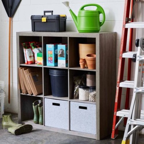 Better Homes & Gardens 9-Cube Storage Organizer, Rustic Gray
