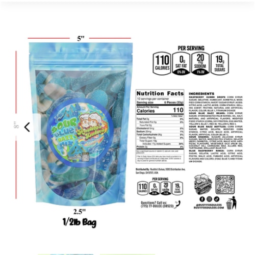 Sour Blue Razz Gummy Mix – Rustito's Dulces