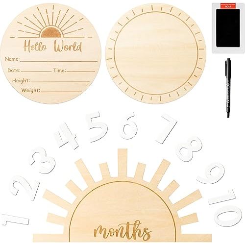 R HORSE Baby Birth Announcement Sign with Baby Monthly Milestone Cards