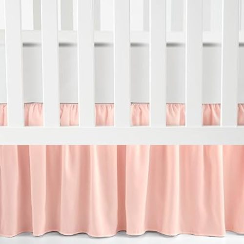Lush Decor Ruffle Crib Skirt, 16" Drop, Pink