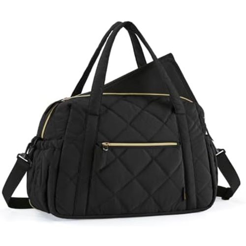 mommore Diaper Bag Tote Large Expandable Baby Travel Tote for 2 Kids Twins, Quilted Hospital Bag for Mom, Weekender