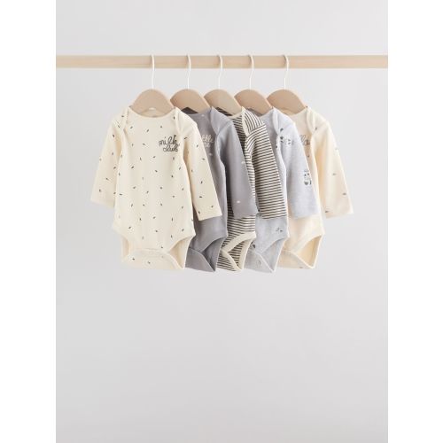 Monochrome Baby Long Sleeve Bodysuits 5 Pack