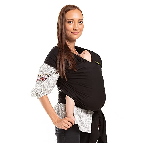 Boba Wrap Baby Carrier - Original Stretchy Infant Sling, Perfect for Newborn Babies and Children up to 35 lbs (Black)