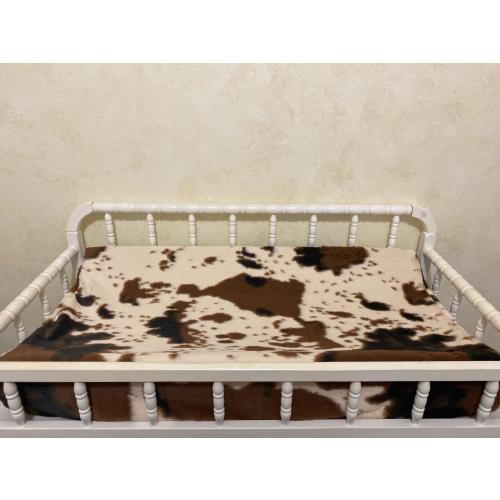 Changing Pad Cover, Pony Minky, Cow Hide Minky, Brown, Black, Cream Minky Changing Pad Cover, Western Nursery Baby Bedding Accessories