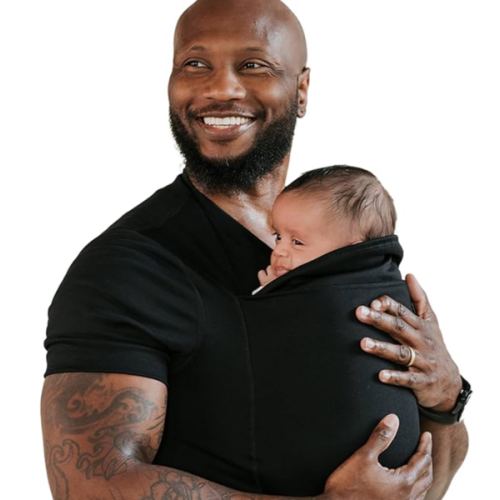 Lalabu Dad Shirt | Original Babywearing T-Shirt with Kangaroo Pouch | Baby Wrap Carrier for Newborns & Infants | Baby Wrap Carrier for Newborns | Essential for new Dads