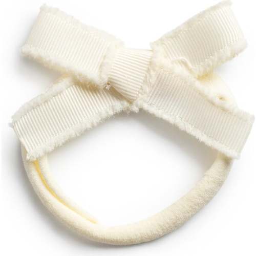 Dahlia Deconstructed Grosgrain Ribbon Baby Band, Ivory