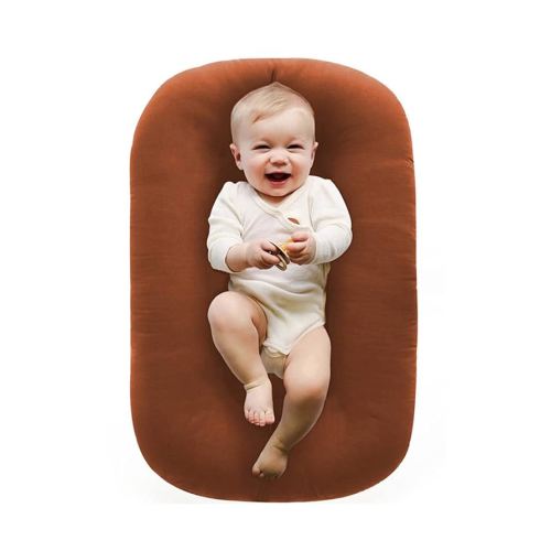 Baby Lounger 0-24 Months,Baby Nest Pillow Cosleeping for Baby in Bed,Breathable & Soft Baby Nest Babies Essentials Gifts for Boys & Girls 0-12 Months(Coffee)