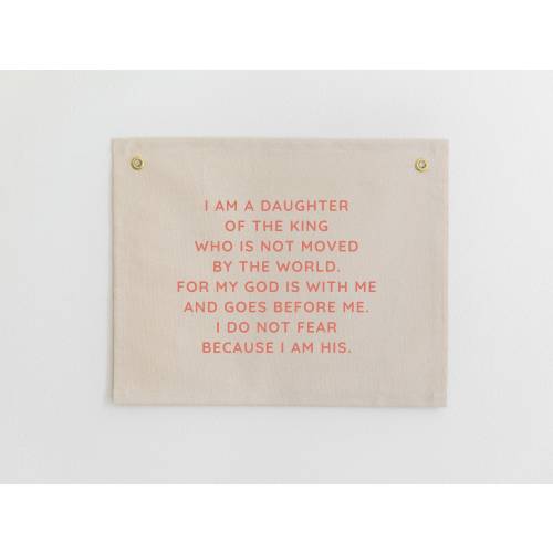 I Am A Daughter of the King Nursery Banner, Christian Nursery Decor, Bible Verse Banner for Girls, Bible Verse Tapestry, Scripture Flag