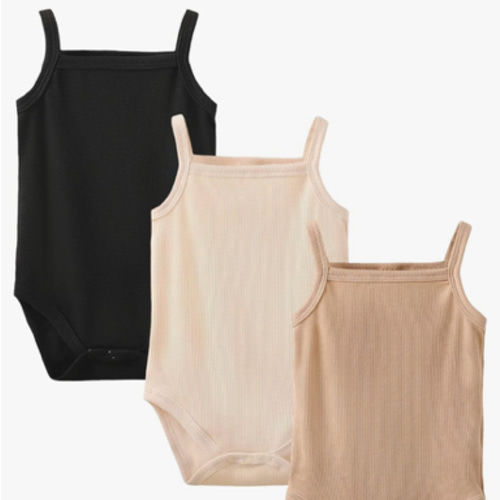 OPAWO Onsies for Baby Girls' Bodysuits 3 Pack Neutral Baby Clothes Spaghetti Strap & Long Sleeve Fall Baby Undershirt 0-2T