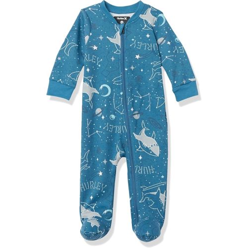 Hurley Baby Boys' Long Sleeve Footed Coverall