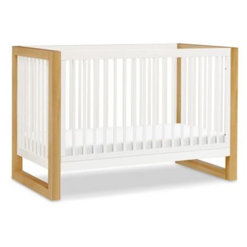 Namesake Nantucket 3-in-1 Convertible Crib with Toddler Bed Conversion Kit - Warm White and Honey