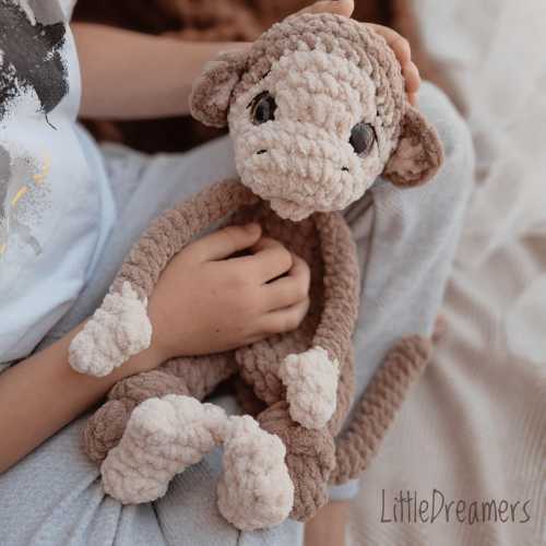 Babyshower gift Safari nursery decor Monkey lovey Newborn and toddler gift Baby security blanket Plush snuggler toy First birthday gift