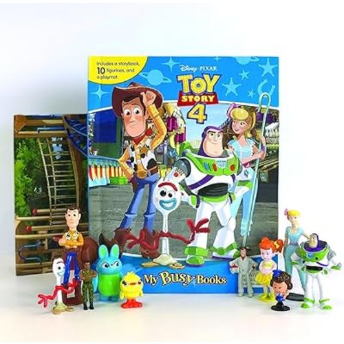 Disney / Pixar Toy Story 4 My Busy Books - Storybook, 10 figurines, playmat