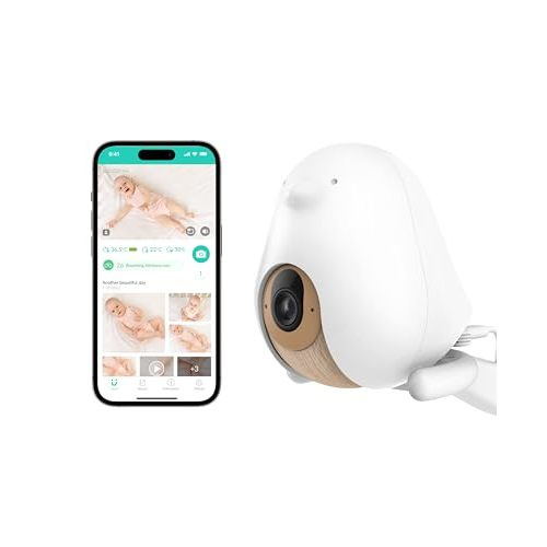 CuboAi Plus Smart Baby Monitor: Sleep Safety Alerts for Covered Face, Danger Zone & Sleep Analytics - 1080p HD Night Vision Camera, 2 Way Audio, Cry & Temperature Detection (Incl. 3 Stand Options)