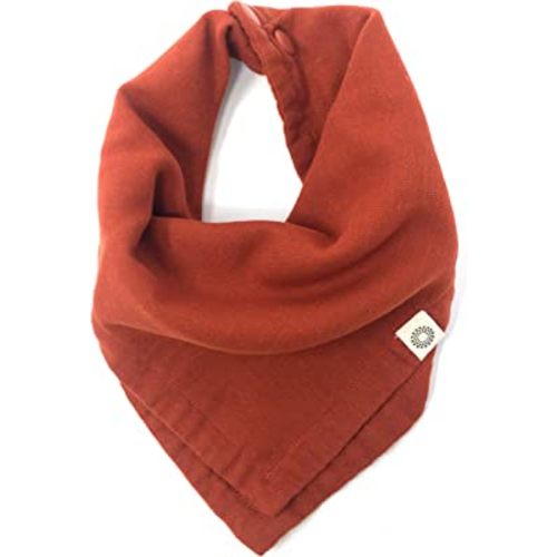Kishu Baby Indi - Premium GOTS Certified Organic Bandana Scarf Bib (Rust)