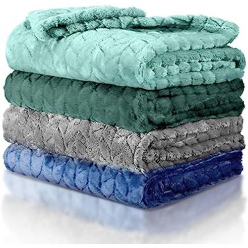 Frienda 4 Pcs Baby Fuzzy Blanket Fluffy Baby Blanket for Boys Girls Soft Warm Baby Receiving Blankets Nursery Bed Blanket Toddler Infant Newborn Receiving Blanket, 32 x 24 Inch (Classic Color)