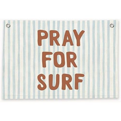 RTXLEZM Coastal Room PRAY FOR SURF Decor,Blue Girls Room Decor