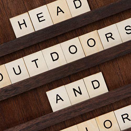 Hammer + Axe 120 Tile Message Board Wooden Alphabet Letter Pieces, for Games Crafts Wall Art, Farmhouse Rustic Customizable Home Decoration