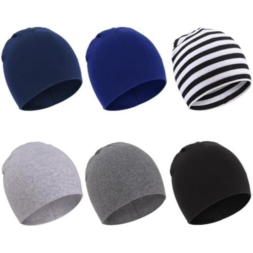 DRESHOW BQUBO 6 Pack Baby Hats for Boys Girls Unisex Baby Hat Soft Knit Cap Nursery Beanie for Newborn Infant Toddler Kid